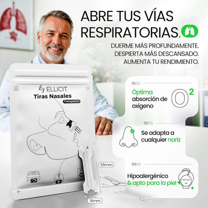 Tiras Nasales Transparentes 30 Unidades, Para Dormir Y Deportivas